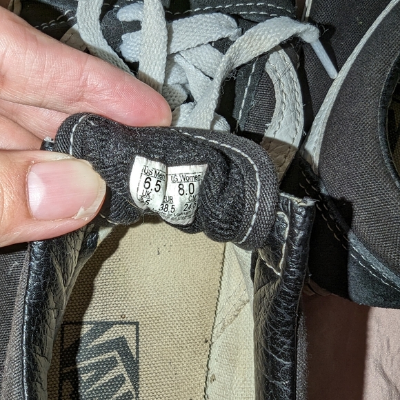 VANS OFF THE WALL LACE-UP LOW TOP SHOES SNEAKERS MEN Size 6.5 Women Size 8 black - Picture 6 of 10